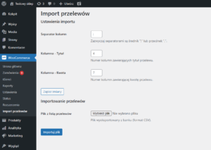 WooCommerce Import Przelewów