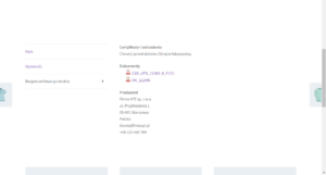 Wygląd zakładki "Bezpieczeństwo produktu" w karcie produktu.